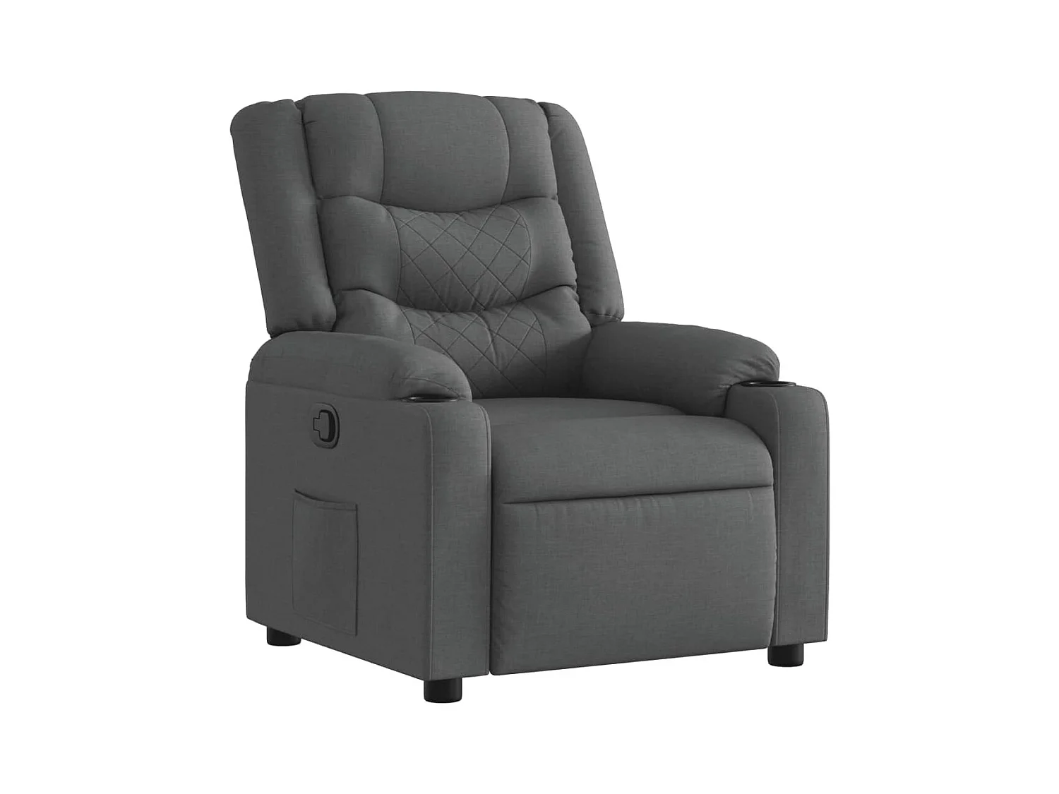 Fauteuil inclinable-Chaise-Fauteuil salon Gris foncé Tissu SHL4043