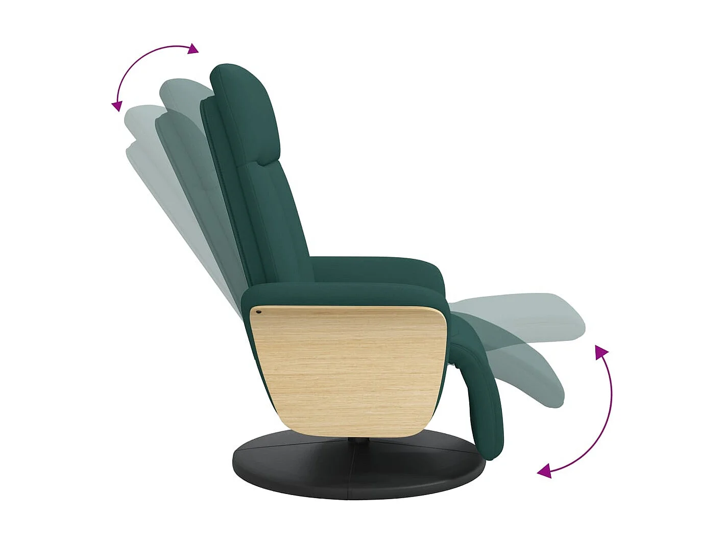 Relaxsessel | Lounge Sessel für Wohnzimmer mit Fußteil Dunkelgrün Stoff SHL53548