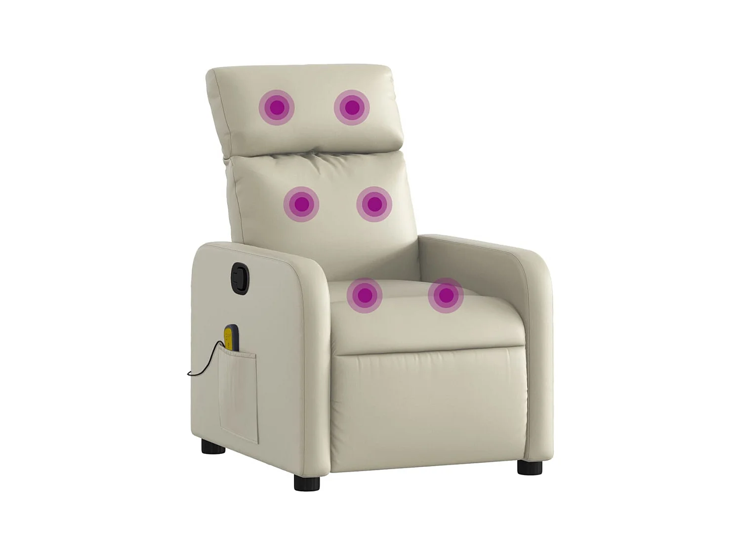 Fauteuil inclinable-Chaise-Fauteuil salon de massage Crème Similicuir SHL4241