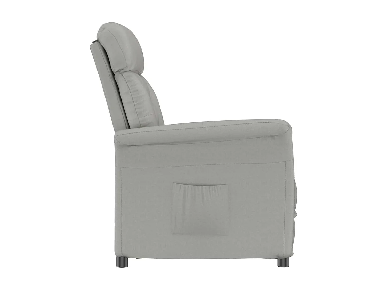 Fauteuil de salon-Fauteuil relax Light Grey Gris clair 70.5x96.5x95 cm tissu SHL4355