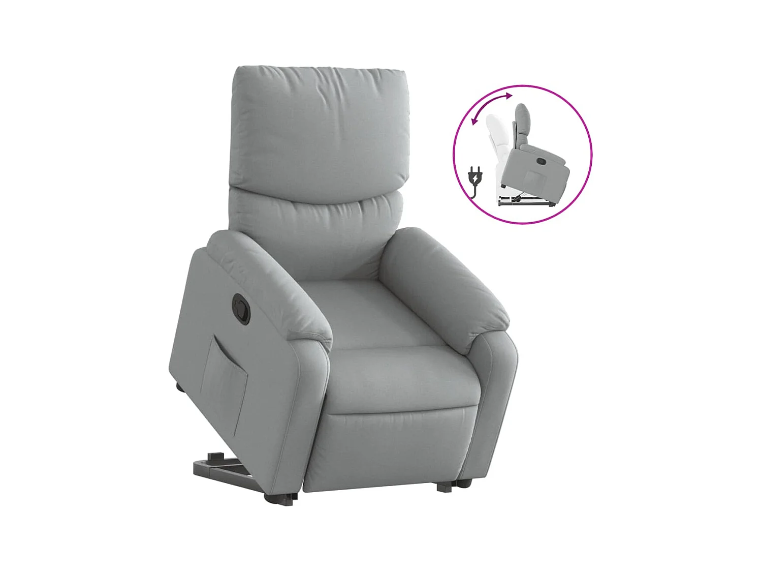 Sillón de relax | Silla | Sillón reclinable elevable de tela gris claro SHL3225