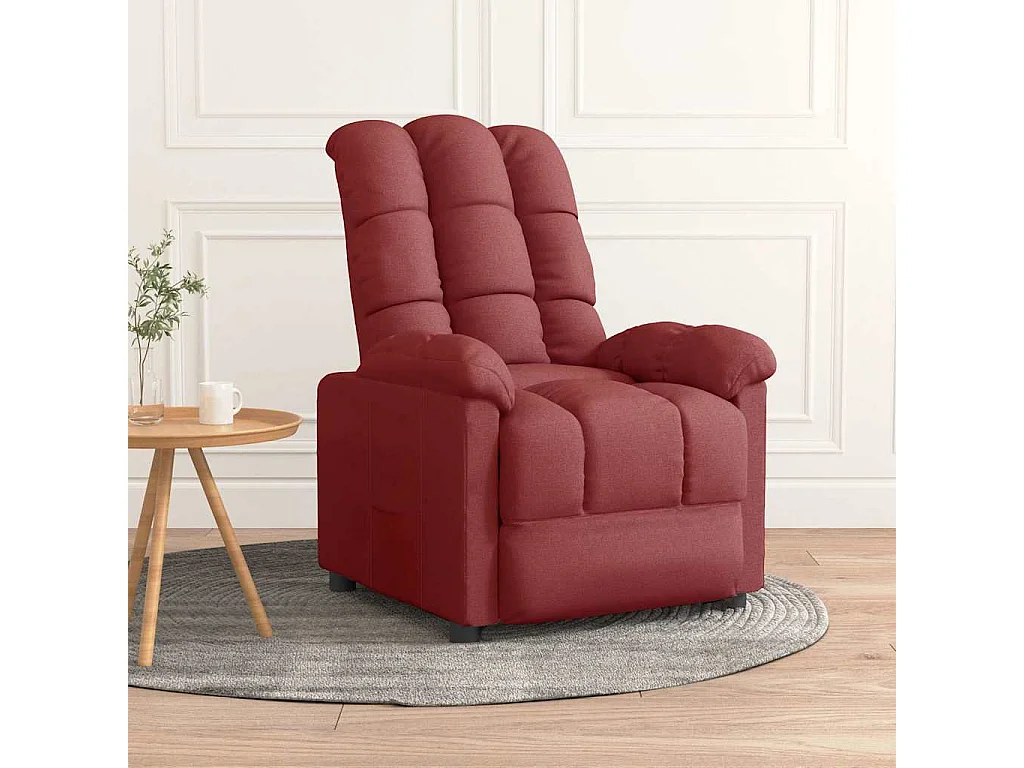 Relaxstoel | Fauteuil verstelbaar stof wijnrood