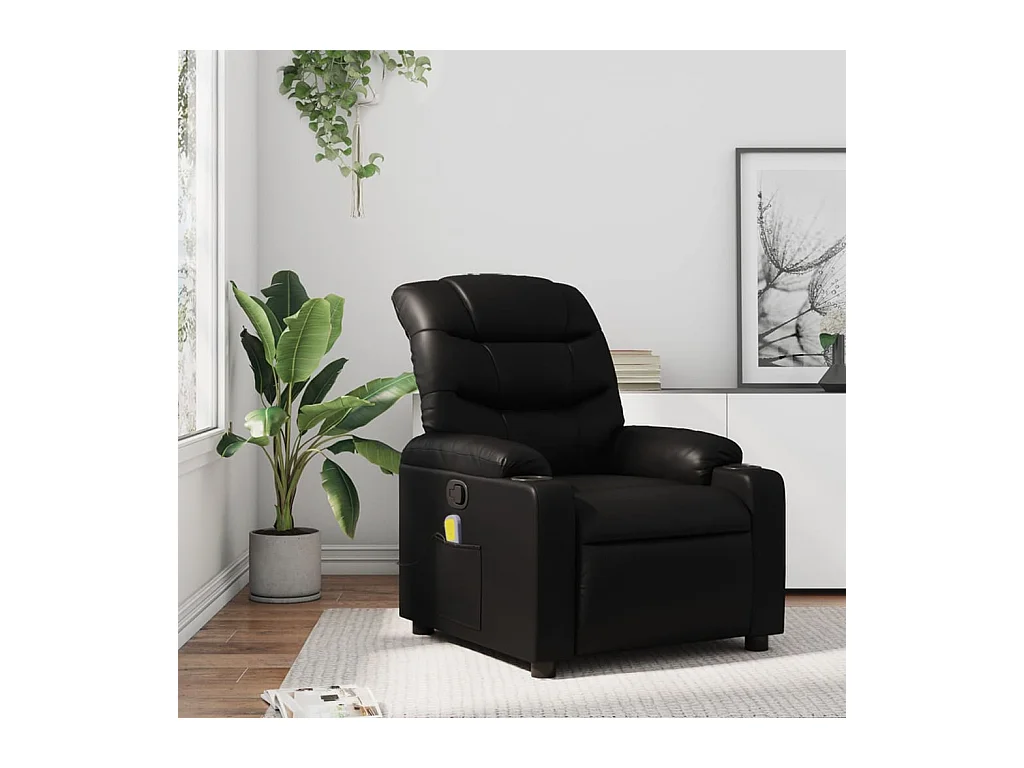 Fauteuil inclinable-Chaise de relax-Fauteuil de Massage noir similicuir SHL1223