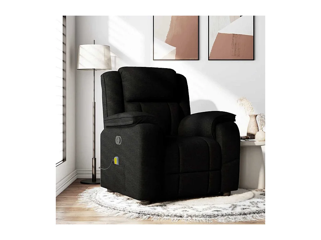Sillón de relax | Sillón reclinable de masaje de tela negro SHL5519