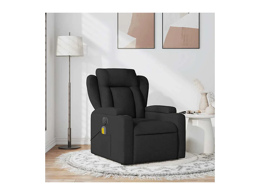 Sillón de relax | Sillón reclinable de masaje de tela negro SHL4632