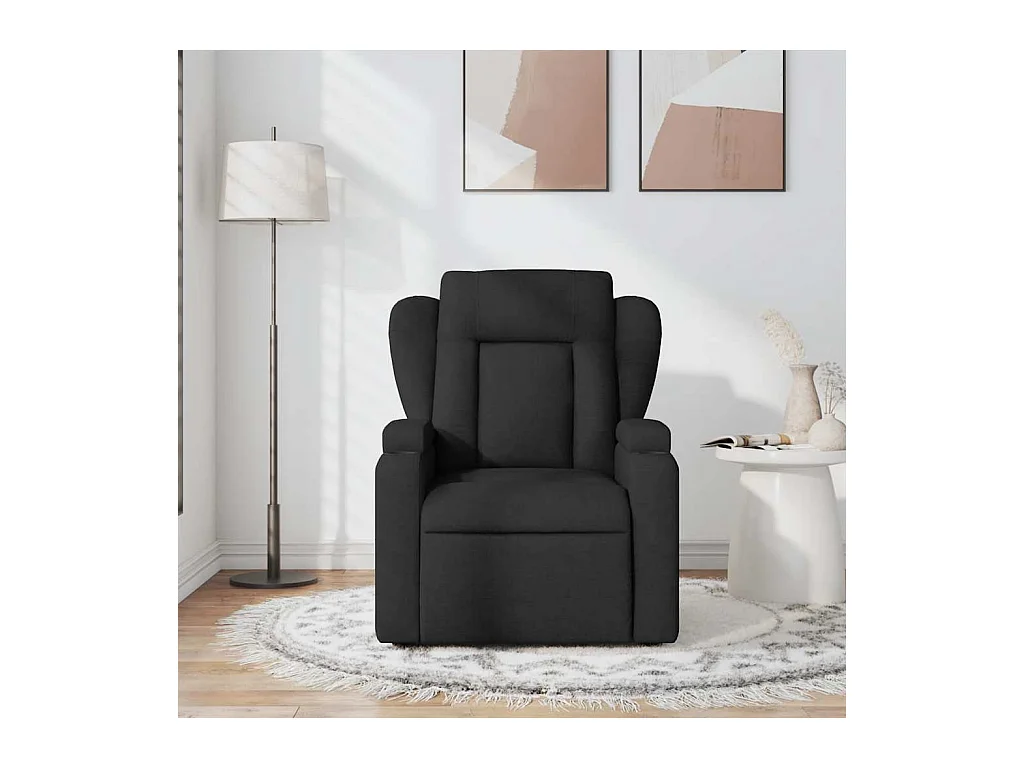 Sillón de relax | Sillón reclinable de masaje de tela negro SHL4632