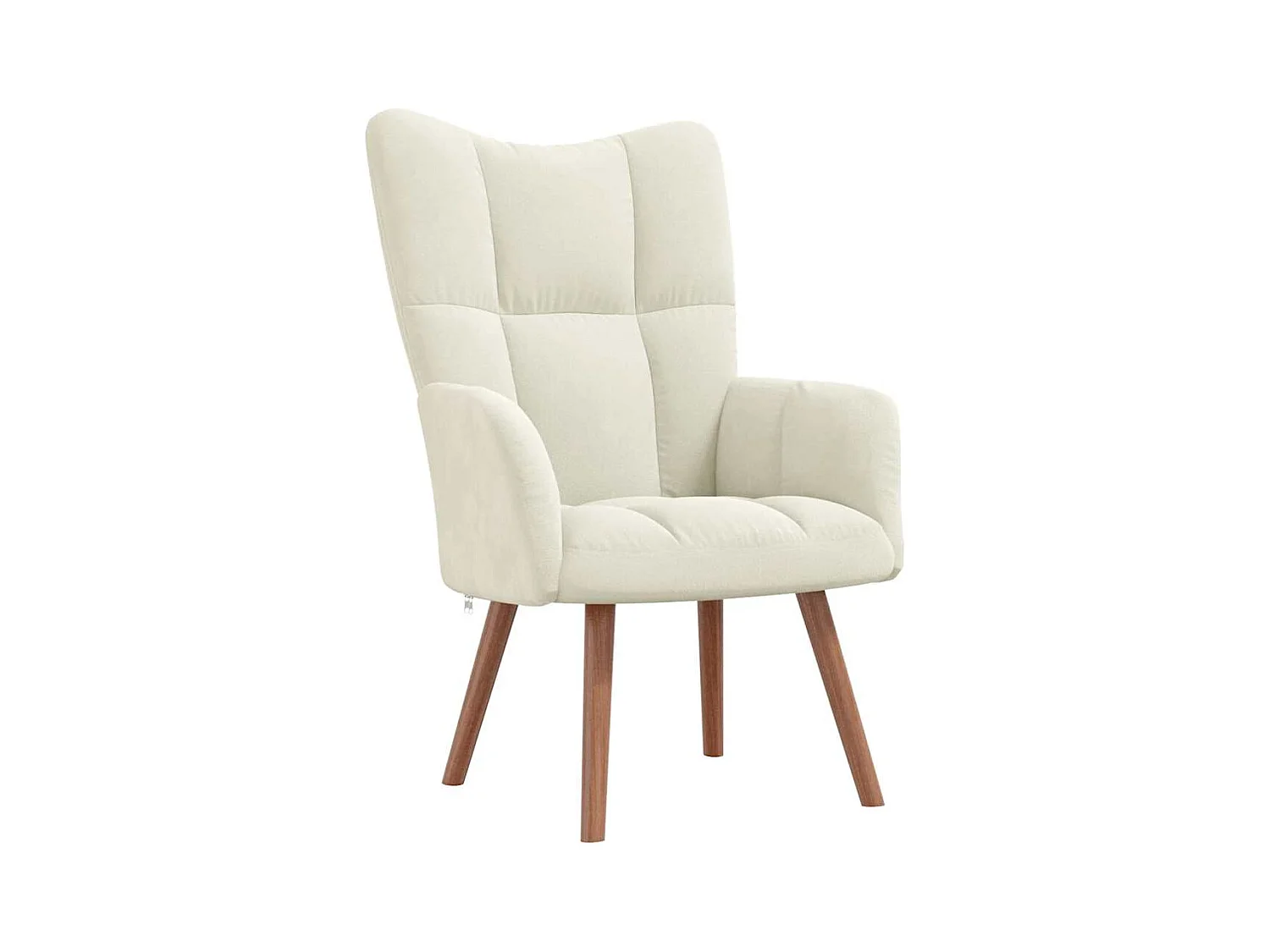 Sillón de relax | Silla de relax con taburete terciopelo blanco crema SHL3780
