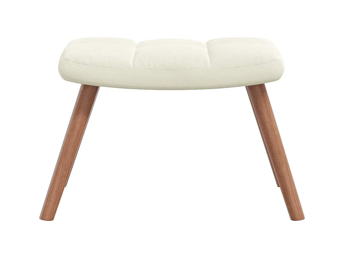 Sillón de relax | Silla de relax con taburete terciopelo blanco crema SHL3780