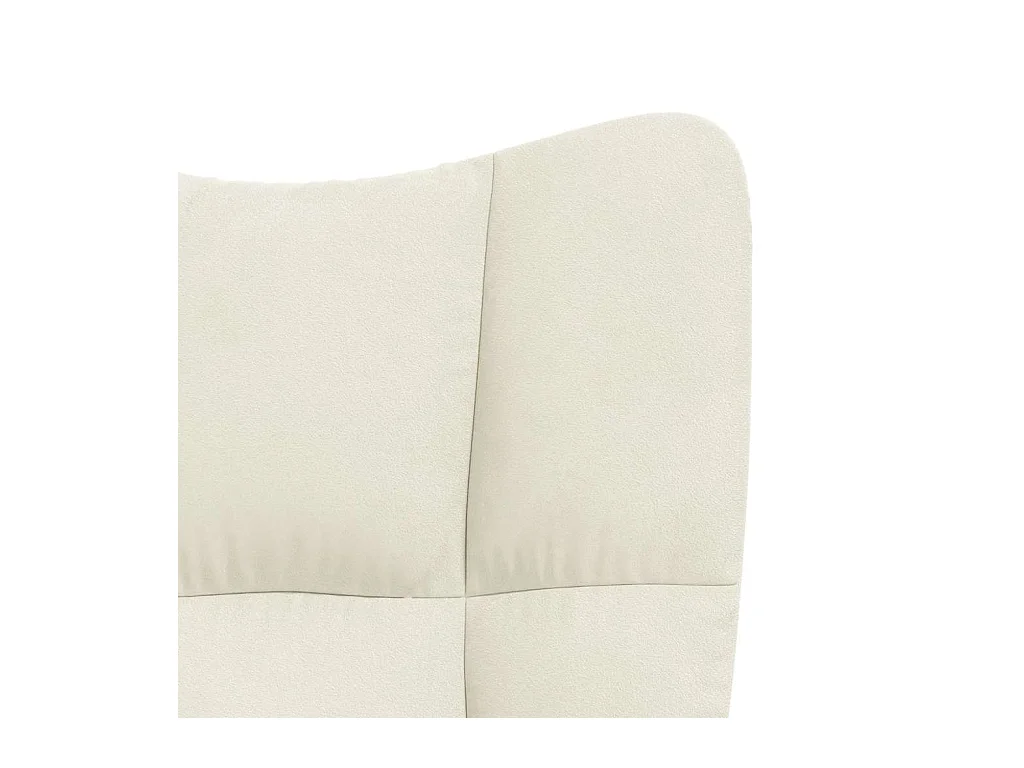Sillón de relax | Silla de relax con taburete terciopelo blanco crema SHL3780