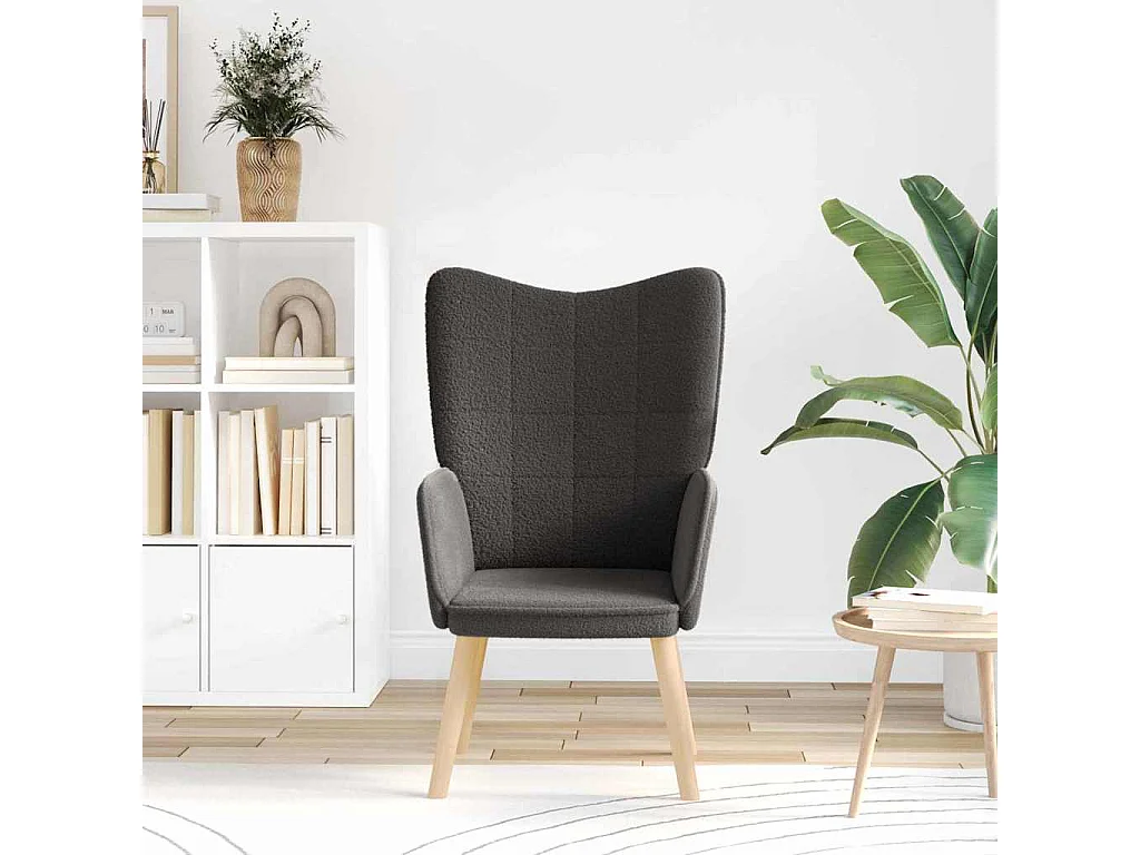 Fauteuil Salon-Chaise de relax Gris foncé 62x67x95.5 cm tissu SHL4170