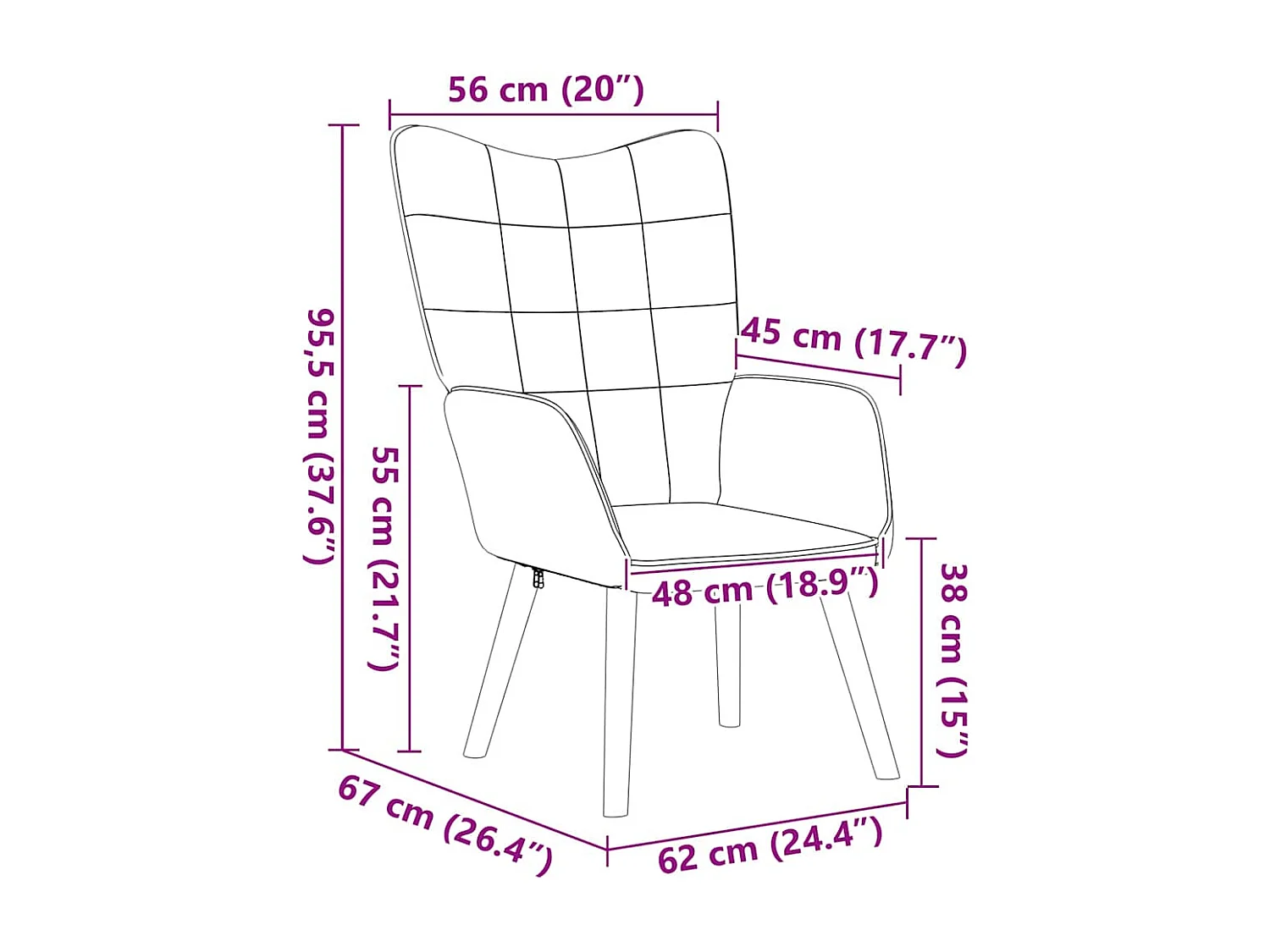 Fauteuil Salon-Chaise de relax Gris foncé 62x67x95.5 cm tissu SHL4170
