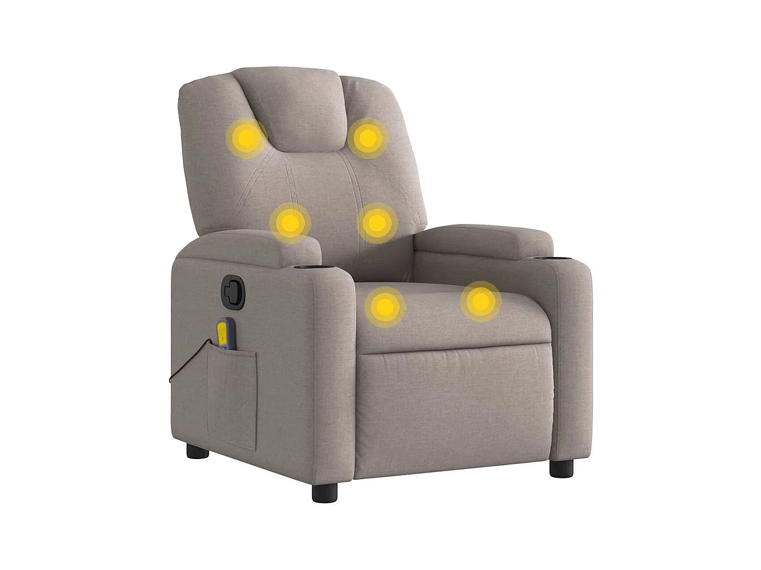 Fauteuil inclinable-Chaise de relax-Fauteuil de Massage Taupe Tissu SHL1623