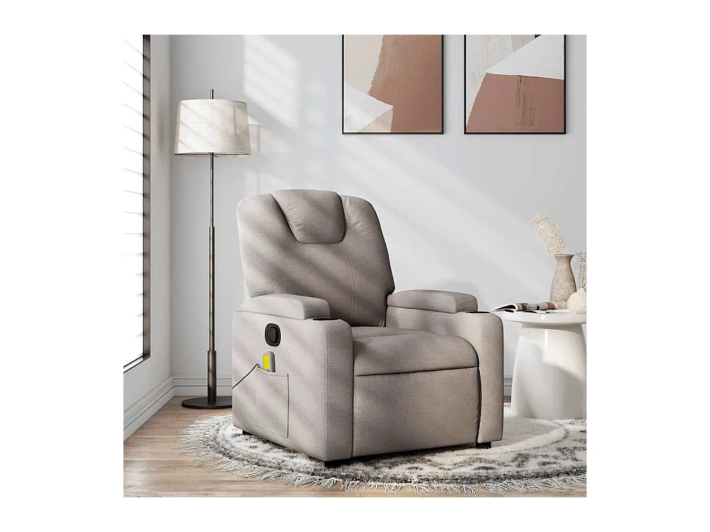 Sillón de salón | Silla | Sillón de masaje reclinable de tela gris taupé SHL6800