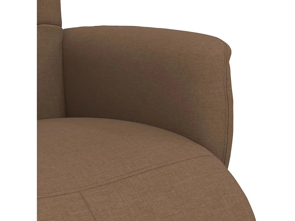 Fauteuil inclinable-Fauteuil salon avec repose-pieds marron tissu SHL4131