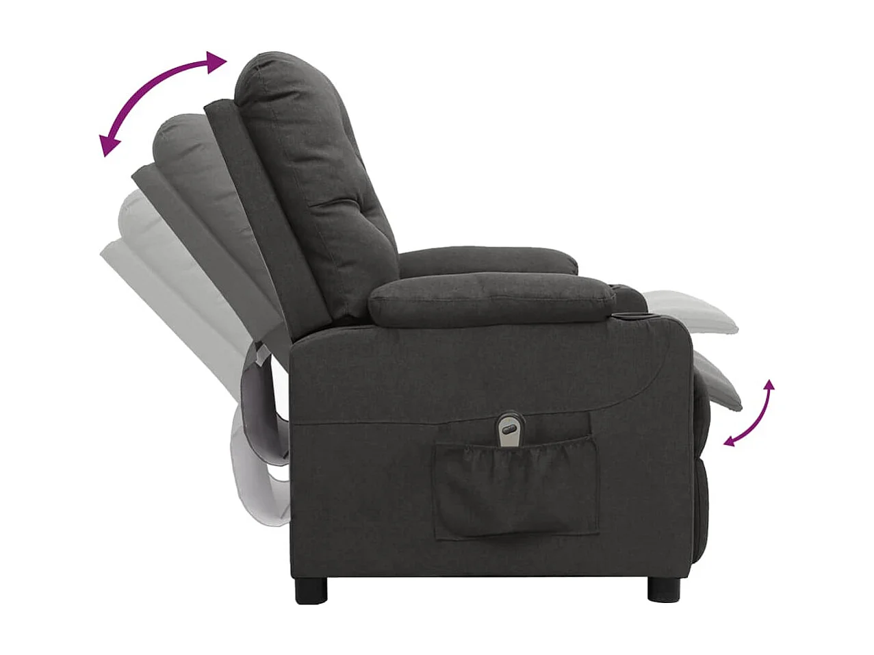 Sillón de relax | Silla | Sillón reclinable eléctrico de tela gris oscuro SHL5930