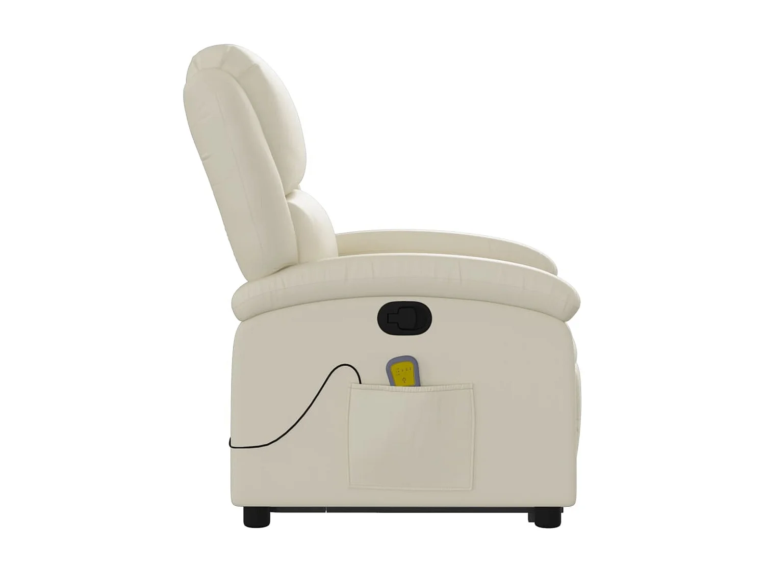 Sillón de relax | Sillón reclinable de masaje de pie cuero artificial color crema SHL6905