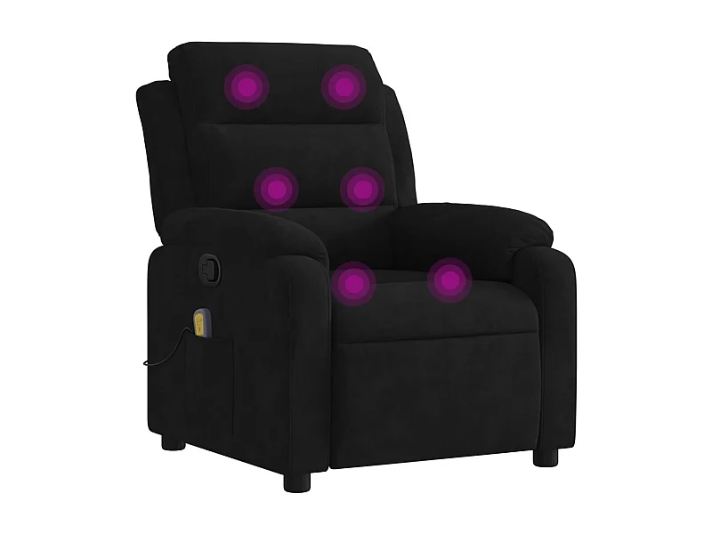 Fauteuil inclinable-Chaise de relax-Fauteuil de Massage noir velours SHL3138