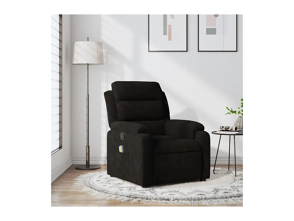 Fauteuil inclinable-Chaise de relax-Fauteuil de Massage noir velours SHL3138