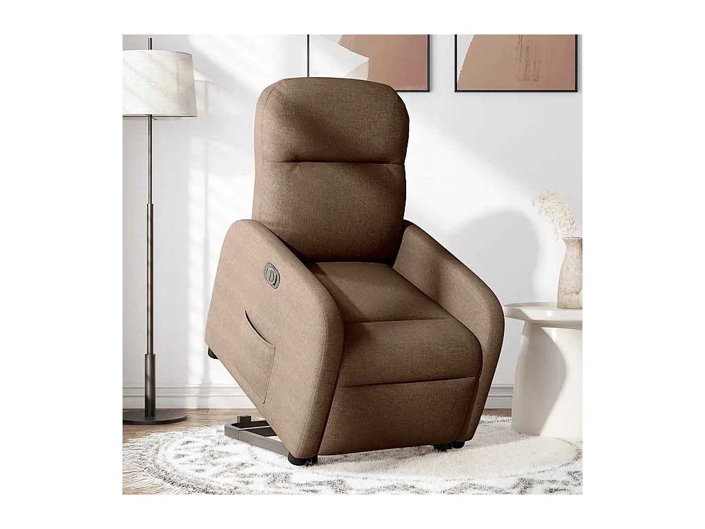 Fauteuil inclinable électrique-Chaise de relax-Fauteuil TV marron tissu SHL5332