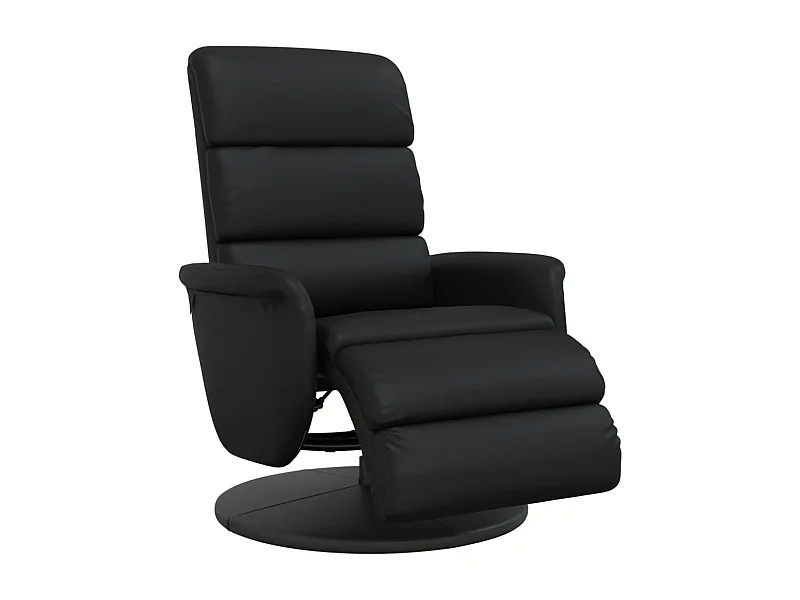 Sillón de relax | Sillón reclinable con reposapiés cuero sintético negro SHL8747