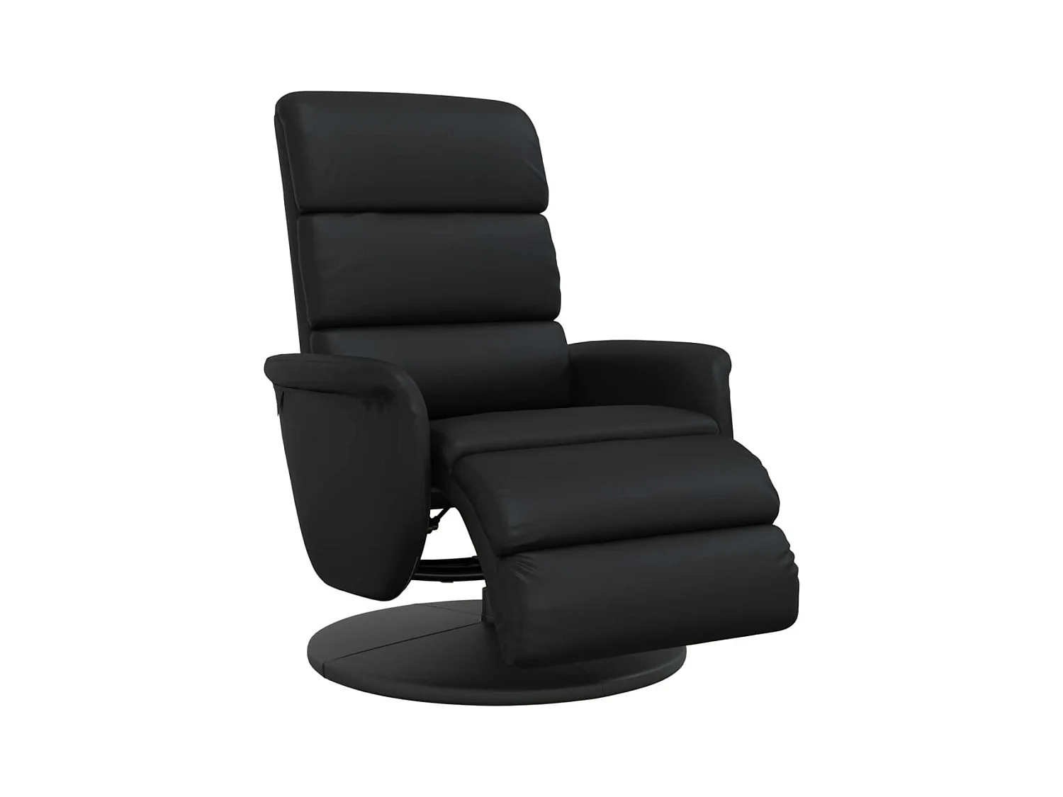 Fauteuil inclinable-Fauteuil salon avec repose-pieds noir similicuir SHL2390
