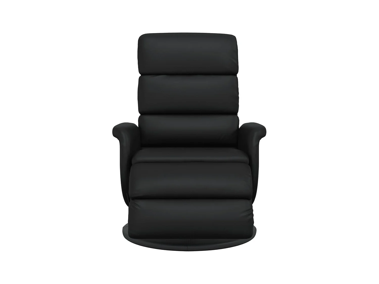 Fauteuil inclinable-Fauteuil salon avec repose-pieds noir similicuir SHL2390