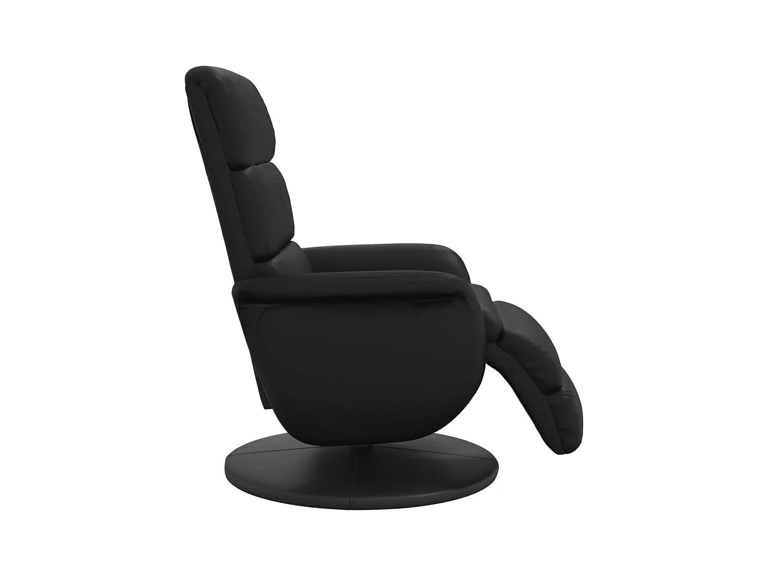 Fauteuil inclinable-Fauteuil salon avec repose-pieds noir similicuir SHL2390