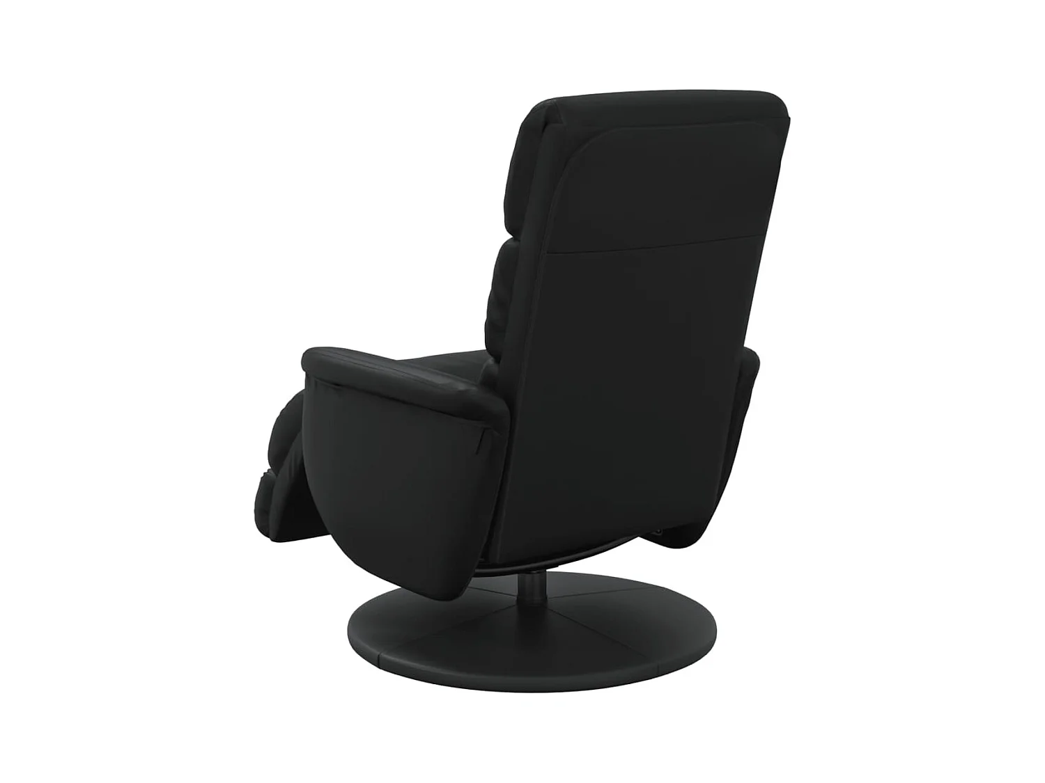Fauteuil inclinable-Fauteuil salon avec repose-pieds noir similicuir SHL2390