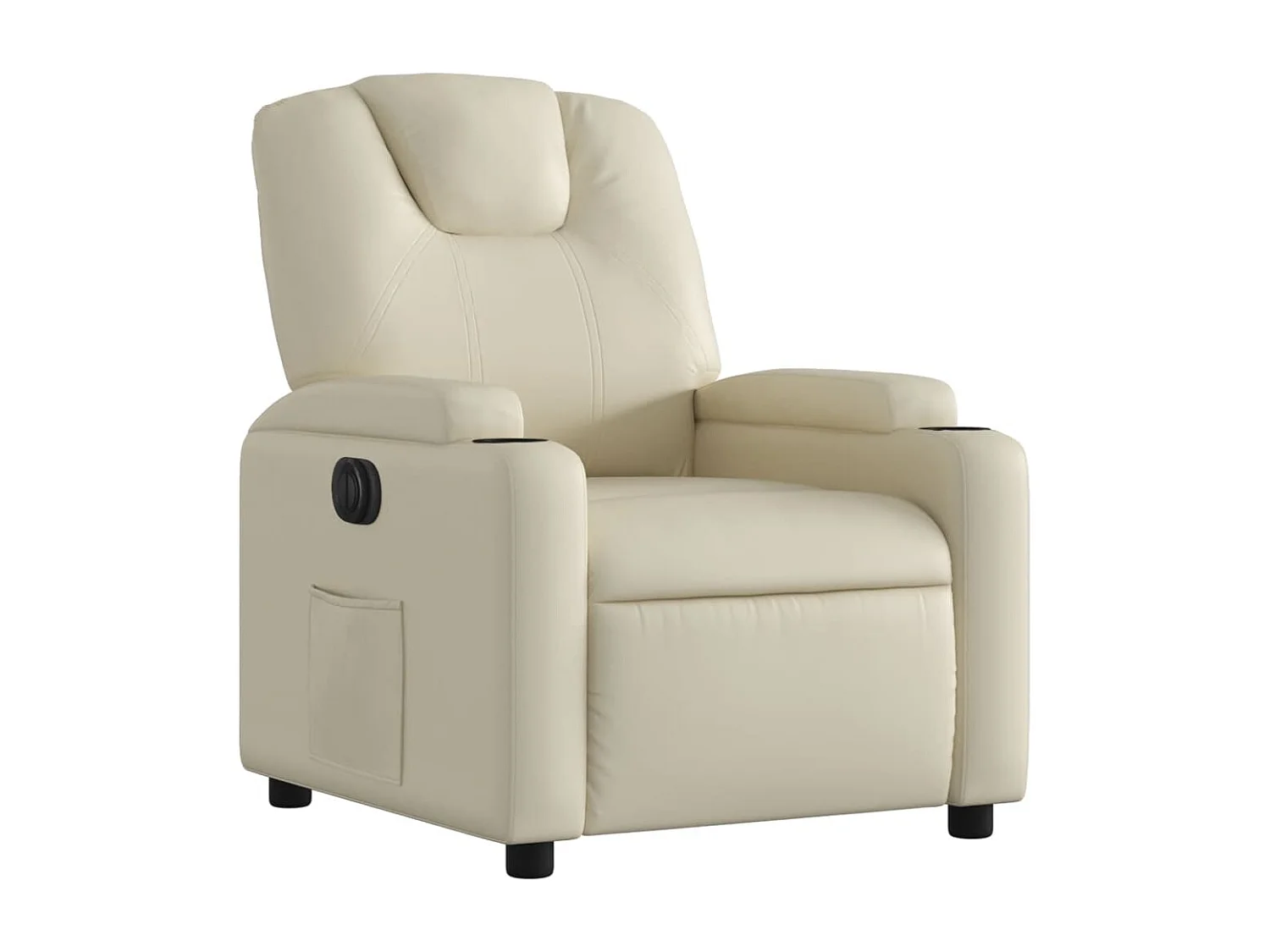 Relaxsessel Elektrisch | Lounge Sessel indoor Creme Kunstleder SHL54260