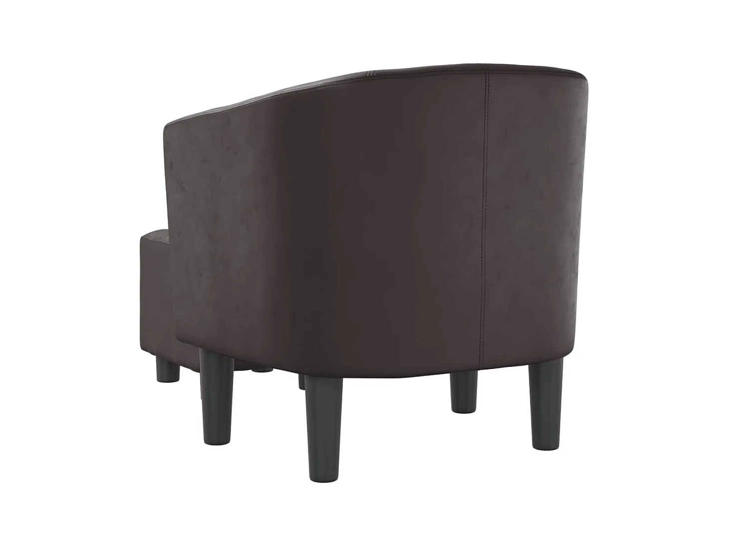 Sillón de salón | Silla de relax con taburete cuero sintético marrón SHL9280