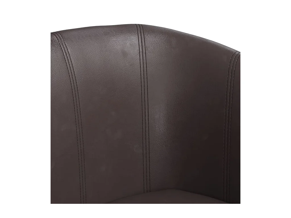 Sillón de salón | Silla de relax con taburete cuero sintético marrón SHL9280