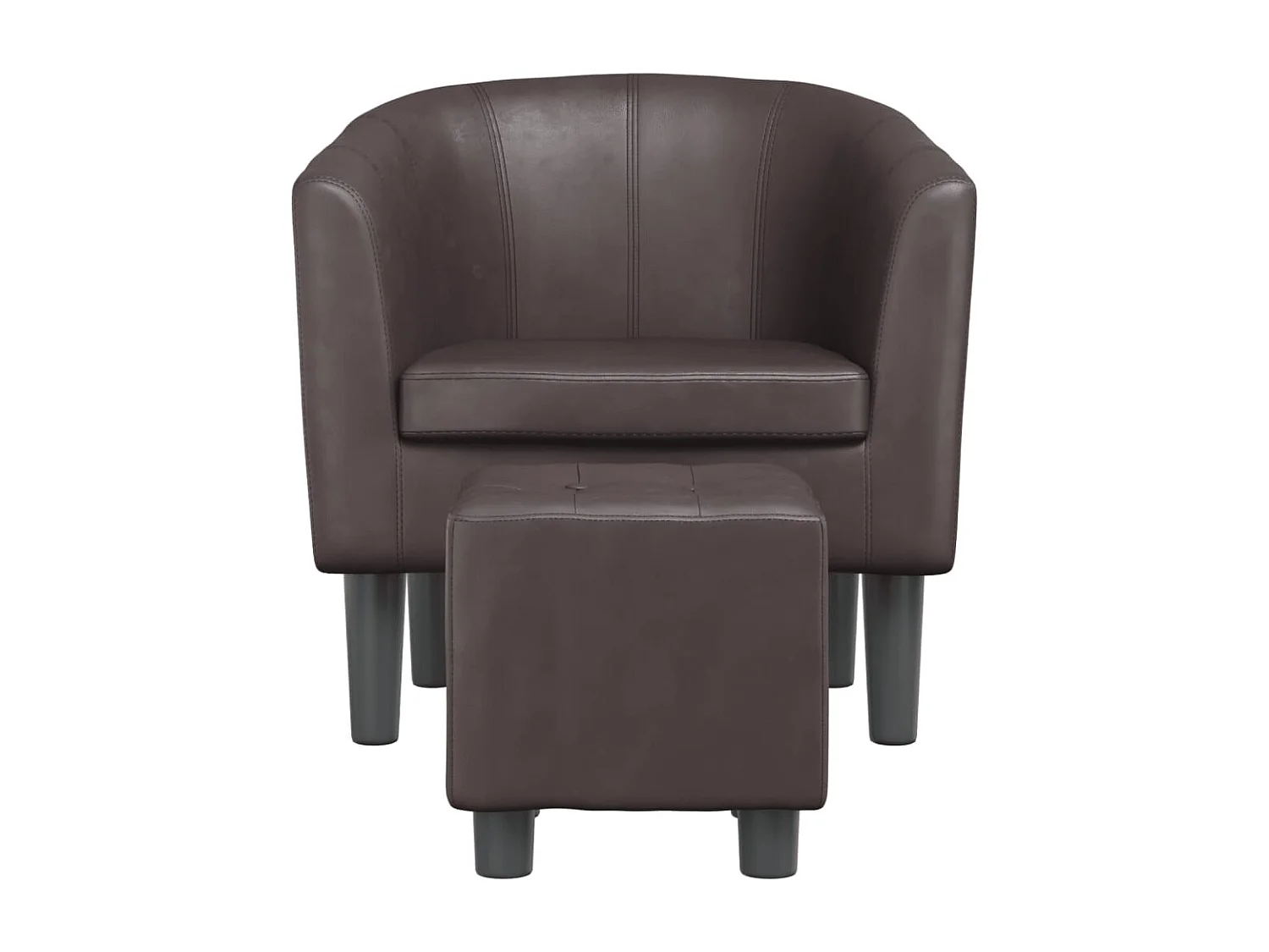 Fauteuil de salon-Fauteuil relax avec repose-pied marron similicuir SHL1698