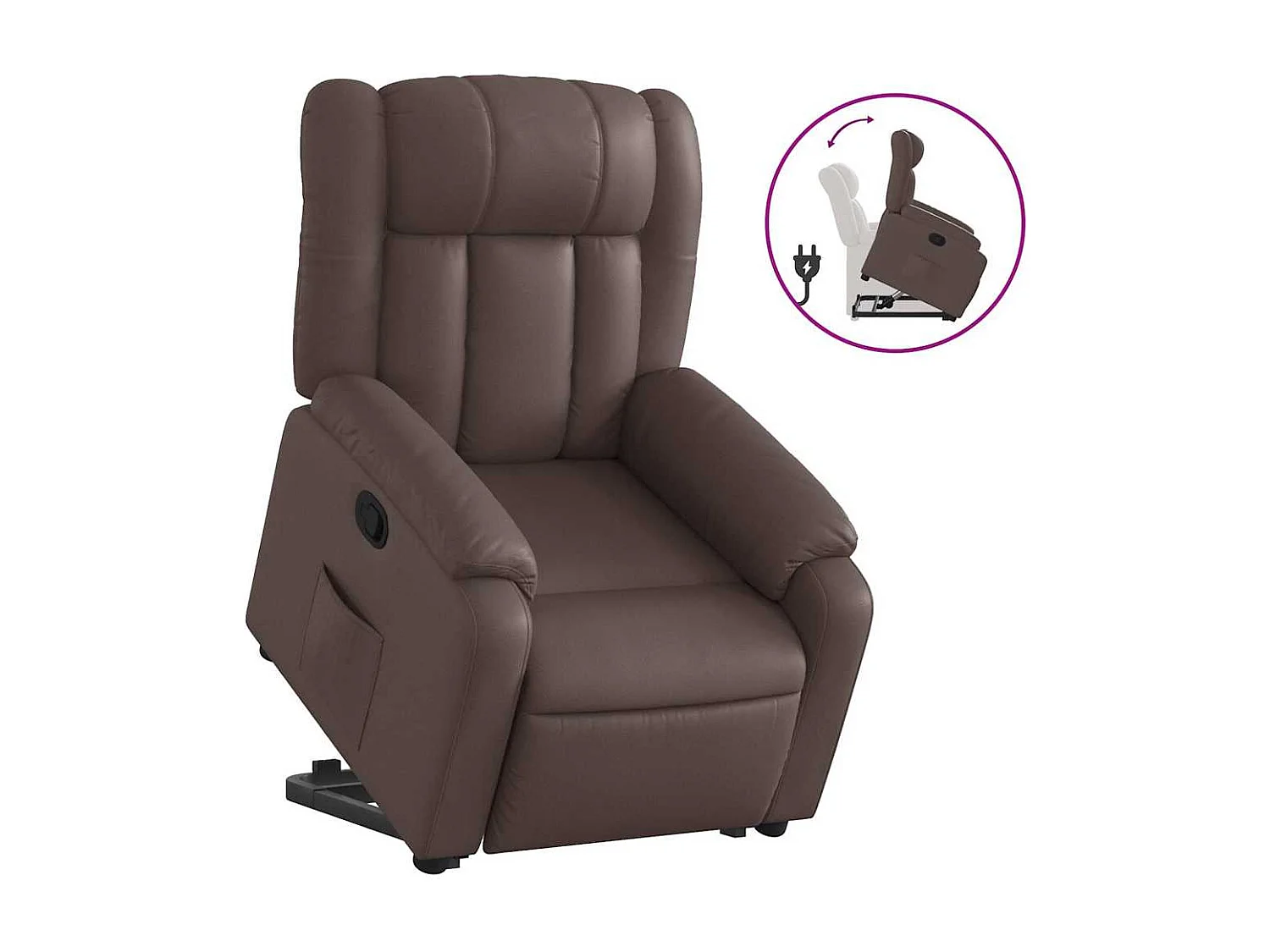 Fauteuil inclinable-Chaise de relax-Fauteuil salon marron similicuir SHL1302