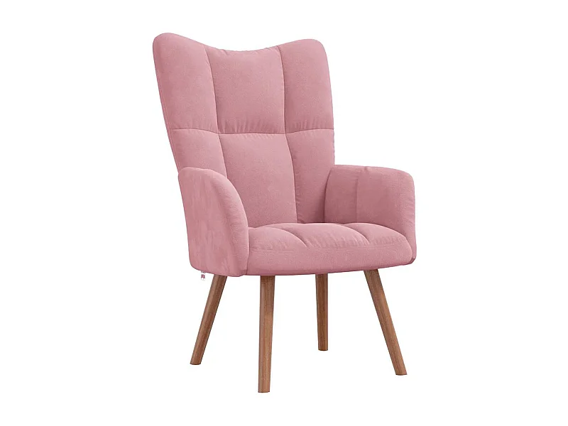 Chaise de relaxation-Fauteuil de Salon Rose Velours 61.5x69x95.5 cm SHL1396