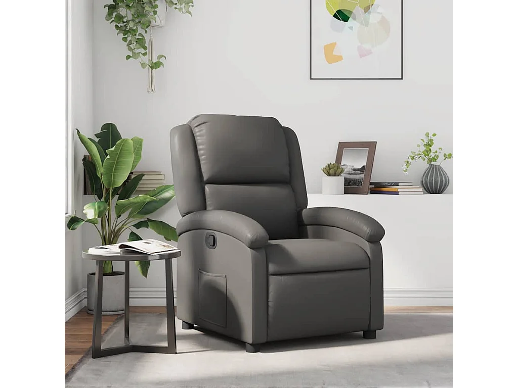 Relaxsessel | Lounge Sessel für Wohnzimmer Grau Kunstleder SHL97082