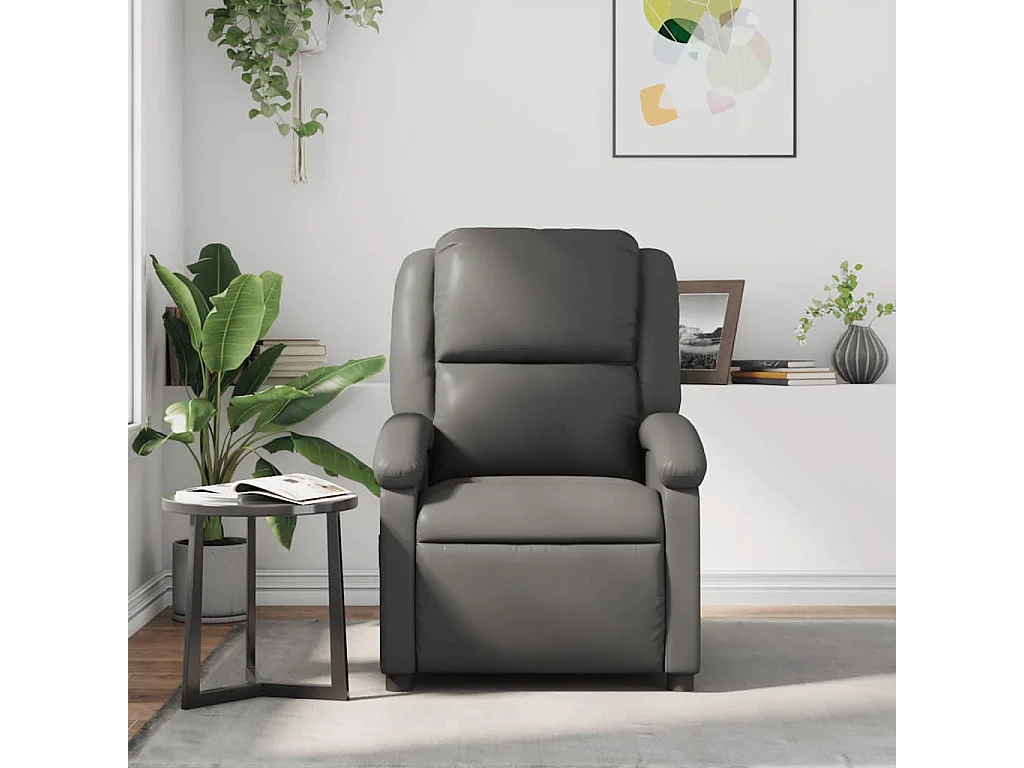 Relaxsessel | Lounge Sessel für Wohnzimmer Grau Kunstleder SHL97082