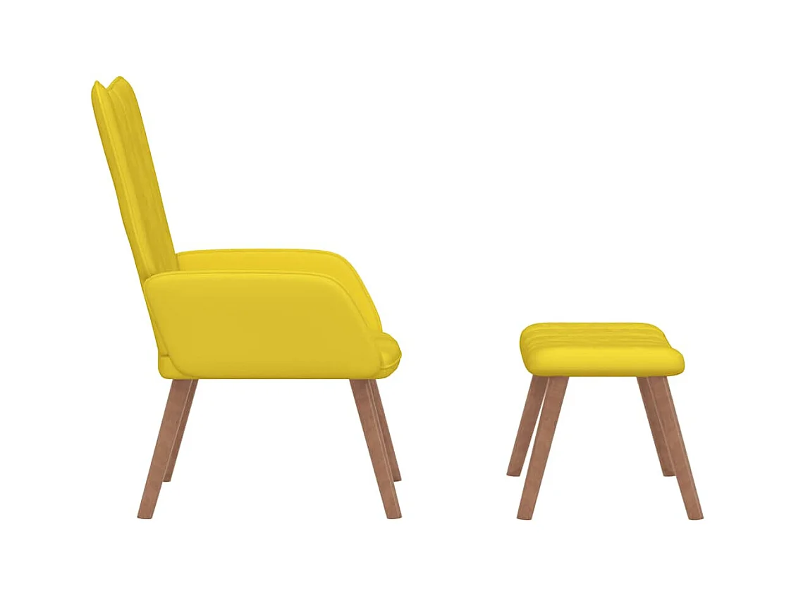 Sillón de relax | Silla de relax con taburete terciopelo amarillo mostaza SHL7750