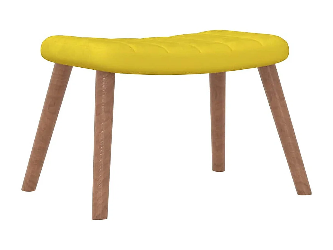 Relaxsessel mit Hocker | Lounge Sessel indoor Senfgelb Samt SHL28811