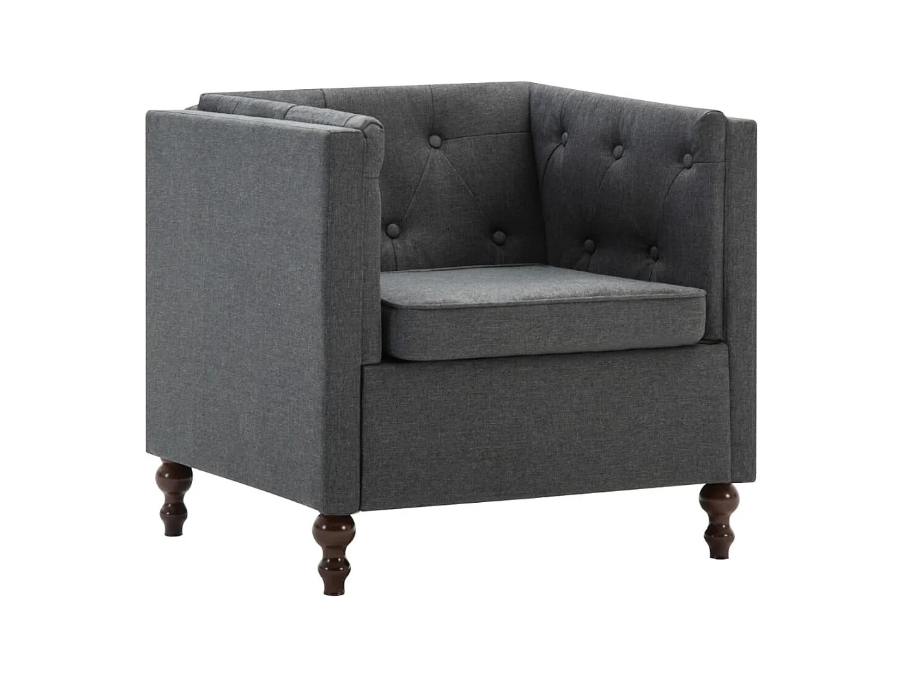 Sillón de salón | Silla de relax | Sillón de tela gris oscuro SHL6787