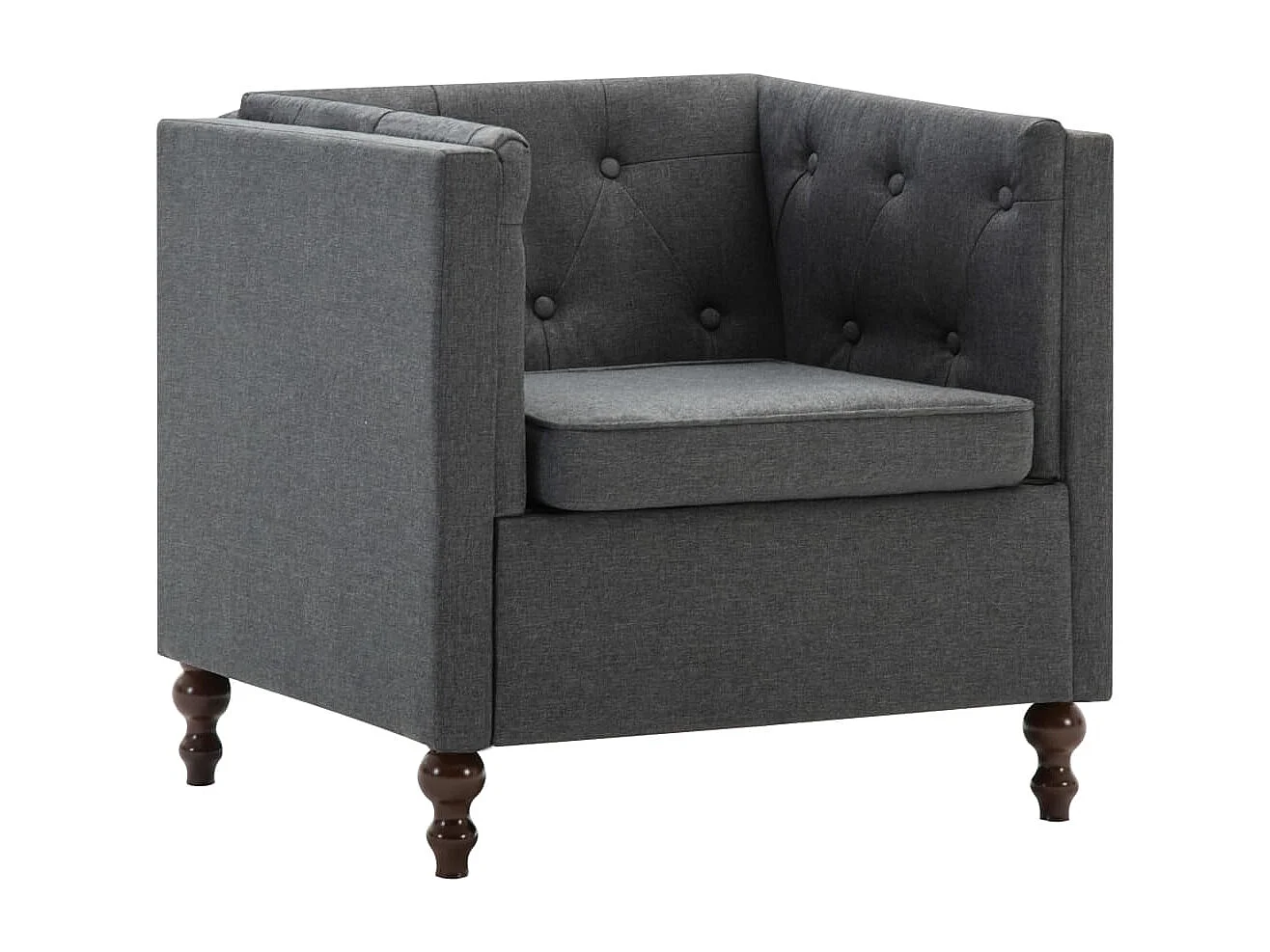 Fauteuil salon-Chaise d'appoint-Fauteuil gris foncé tissu SHL5367