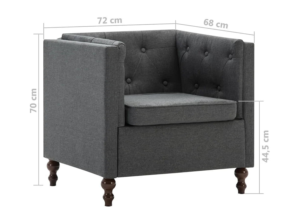 Fauteuil salon-Chaise d'appoint-Fauteuil gris foncé tissu SHL5367