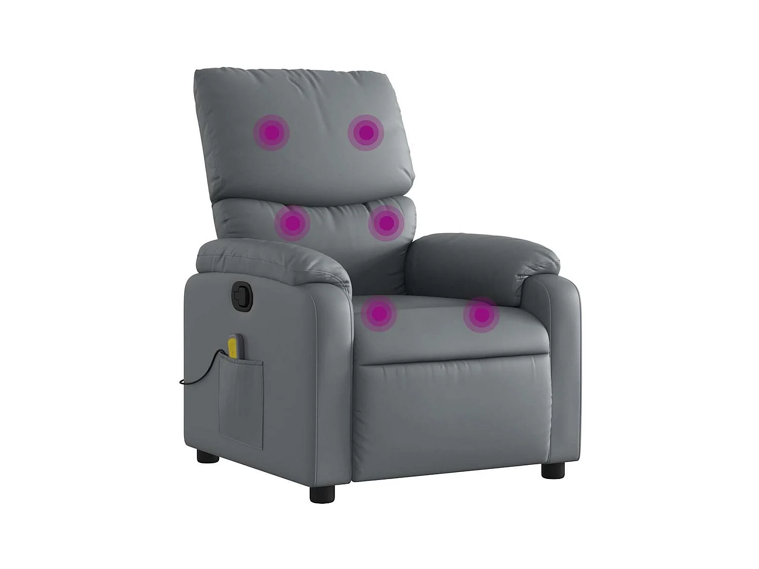 Fauteuil inclinable-Chaise de relax-Fauteuil de Massage gris similicuir SHL5050