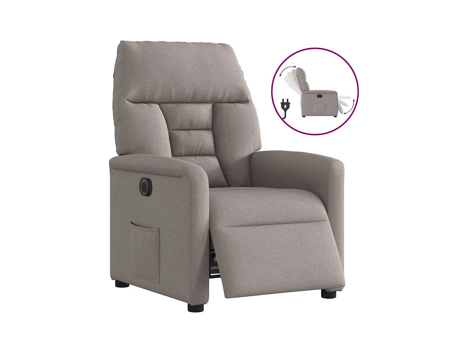 Sillón de relax | Silla | Sillón reclinable eléctrico tela gris taupé SHL8872
