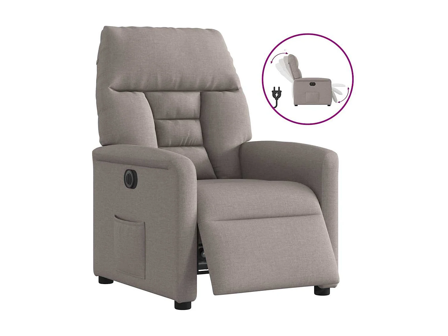 Fauteuil inclinable électrique-Chaise de relax-Fauteuil TV Taupe Tissu SHL4621