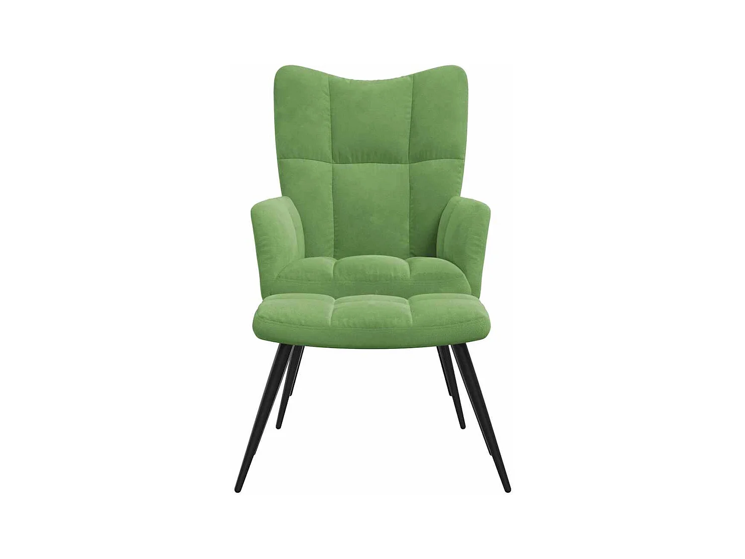Sillón de relax | Silla de relax con taburete terciopelo verde claro SHL2355