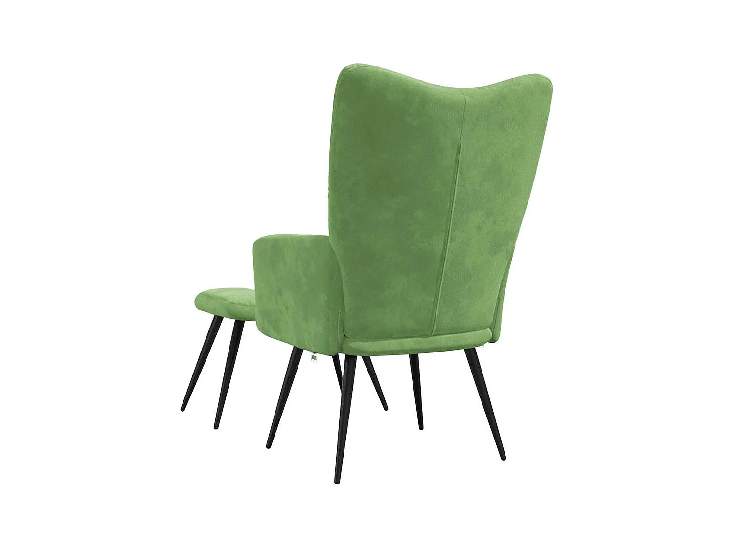 Sillón de relax | Silla de relax con taburete terciopelo verde claro SHL2355