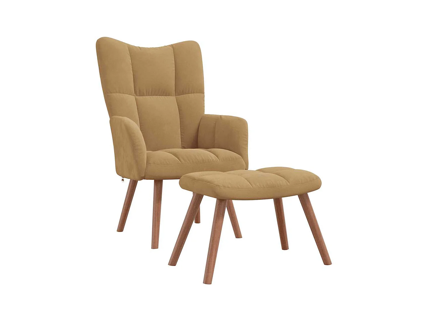 Sillón de relax | Silla de relax con taburete terciopelo marrón SHL4015