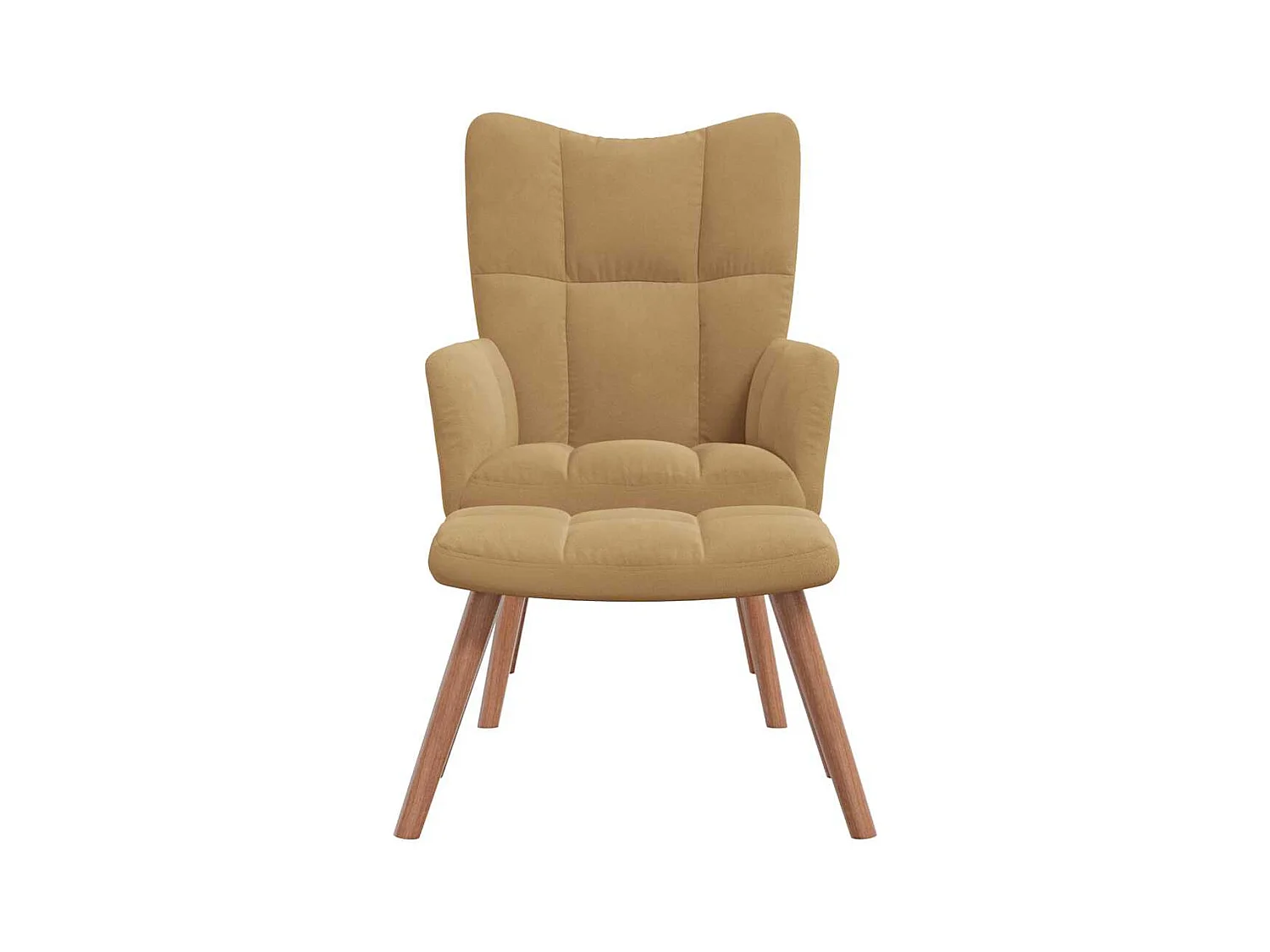 Sillón de relax | Silla de relax con taburete terciopelo marrón SHL4015