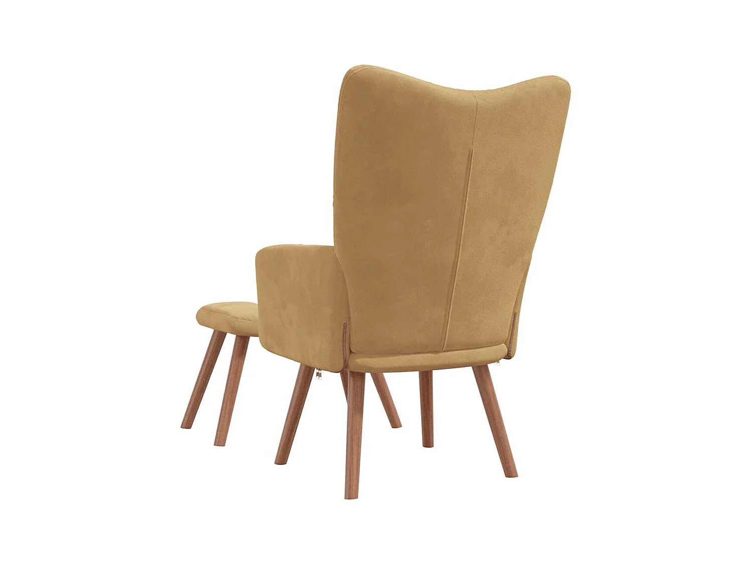 Sillón de relax | Silla de relax con taburete terciopelo marrón SHL4015