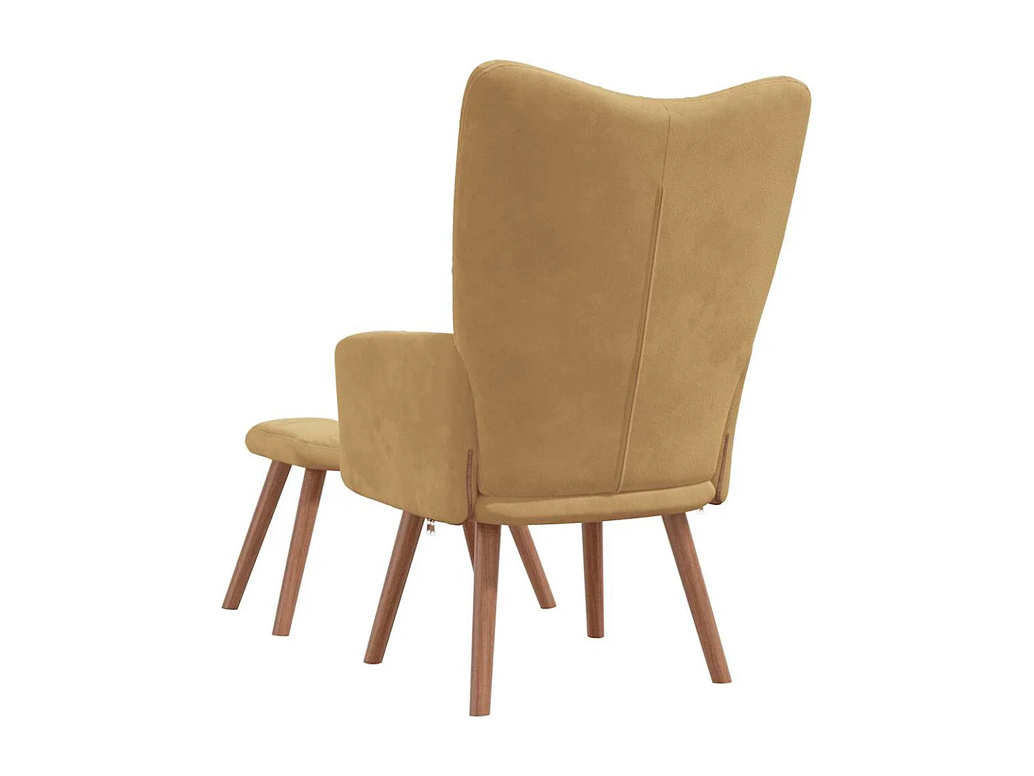 Relaxsessel mit Hocker | Lounge Sessel indoor Braun Samt SHL2647